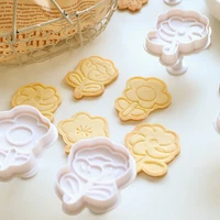 4pcs valentines day cake decorating fondant plunger cutters mould spring cookies wedding flower kitchen baking tools