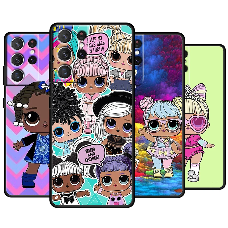 

L.O.L. SURPRISE Doll Love For Samsung Galaxy S22 S21 S20 Ultra Plus Pro S10 S9 S8 S7 4G 5G Soft TPU Black Phone Case Cover Coque