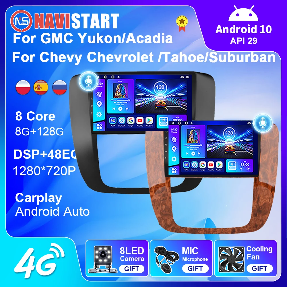 

NAVISTART Car Radio For GMC Yukon/Acadia/Chevy Chevrolet /Tahoe/Suburban 2008-2013 GPS Navigation Android 10 2Din Carplay Player