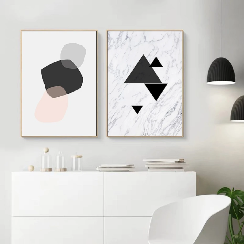 Геометрическая абстрактная картина на холсте постер мраморный фон принты