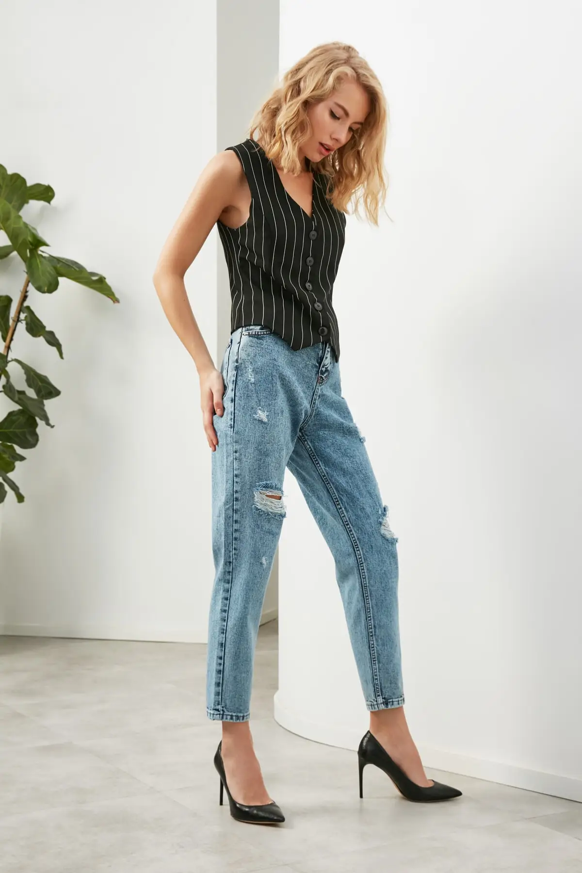 Джинсы для мамы с завышенной талией TWOAW22JE1219 |