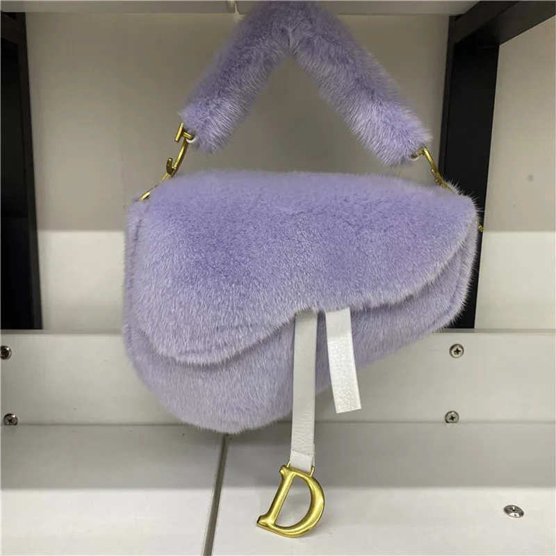 2022 Women's Bag Trends Women's Handbags Luxury Designer Bags Real Mink Fur Women's Handbags Designer Bags Shoulder Bags