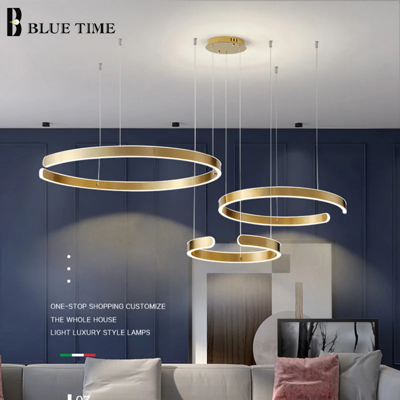 

New Modern Circle Ring LED Pendant Light for Dining Room Kitchen Living Room Bedroom Pendant Lamp Home Indoor Lighting Luminaire