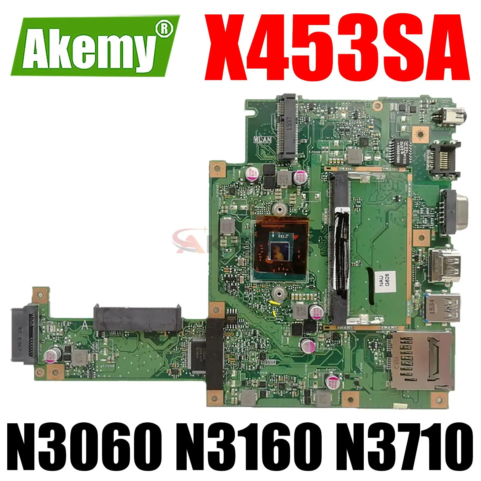 

X453SA Laptop Motherboard W/ N3050 N3060 N3150 N3160 N3700 N3710 CPU for ASUS X453S X453 F453S Notebook Motherboard Mainboard