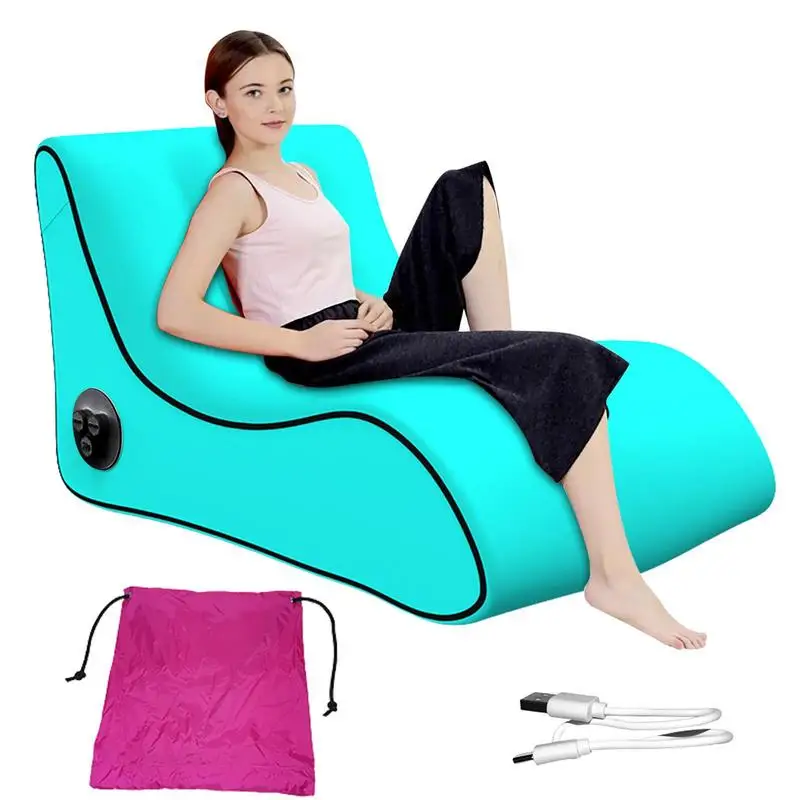 

Inflatable Couch Chair Automatic Inflatable Lounger Electric Pump & Power Bank Blow Up Couch Chair For Camping Traveling Outdoor