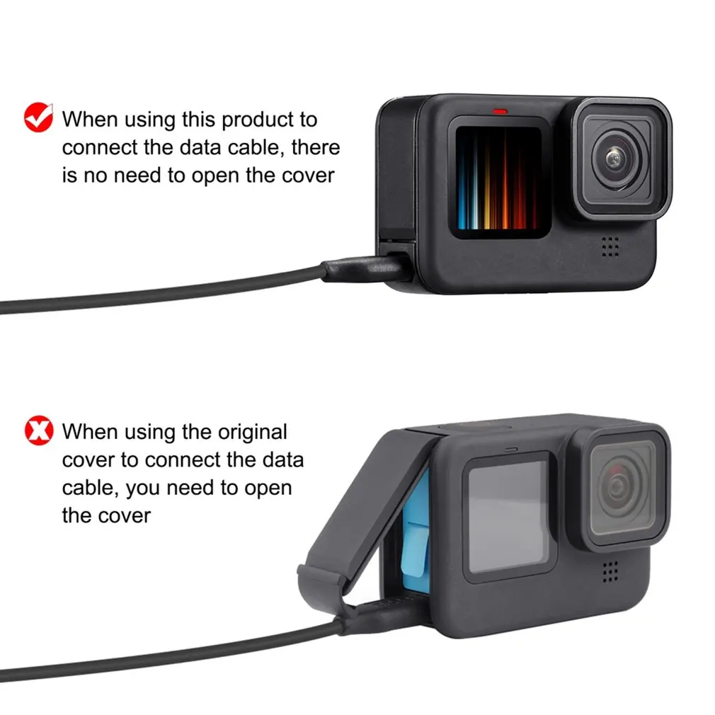 Flip Battery Side Cover For GoPro Hero 10 9 Black Removable Door Lid Charging Case Port Go Pro Accessories | Электроника