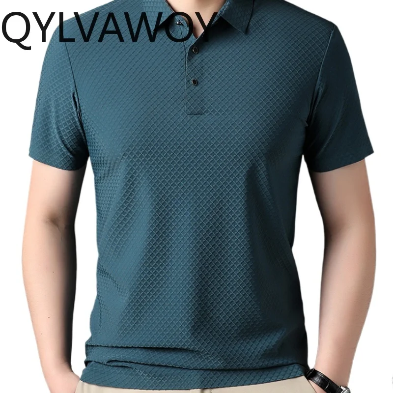 Футболка-поло QYLVAWOY тонкие стильные футболки для мужчин одежда летние мужские