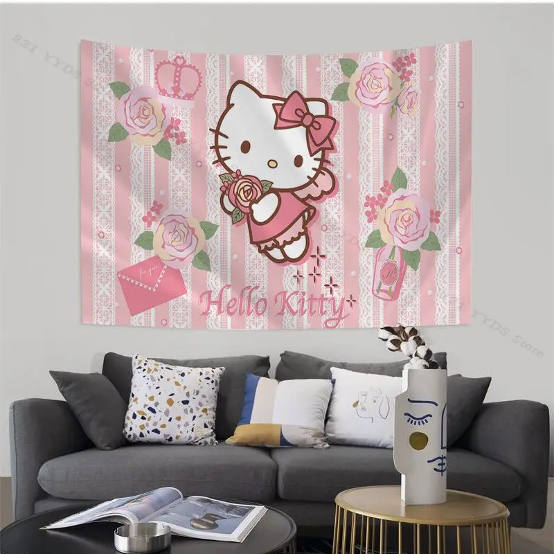 Bandai настенный гобелен Hello Kitty для гостиной дома и общежития Decor дешевый хиппи |
