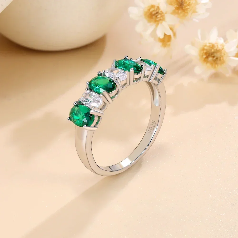 4*6 мм лабораторное изумрудное обручальное кольцо для женщин стерлинговое