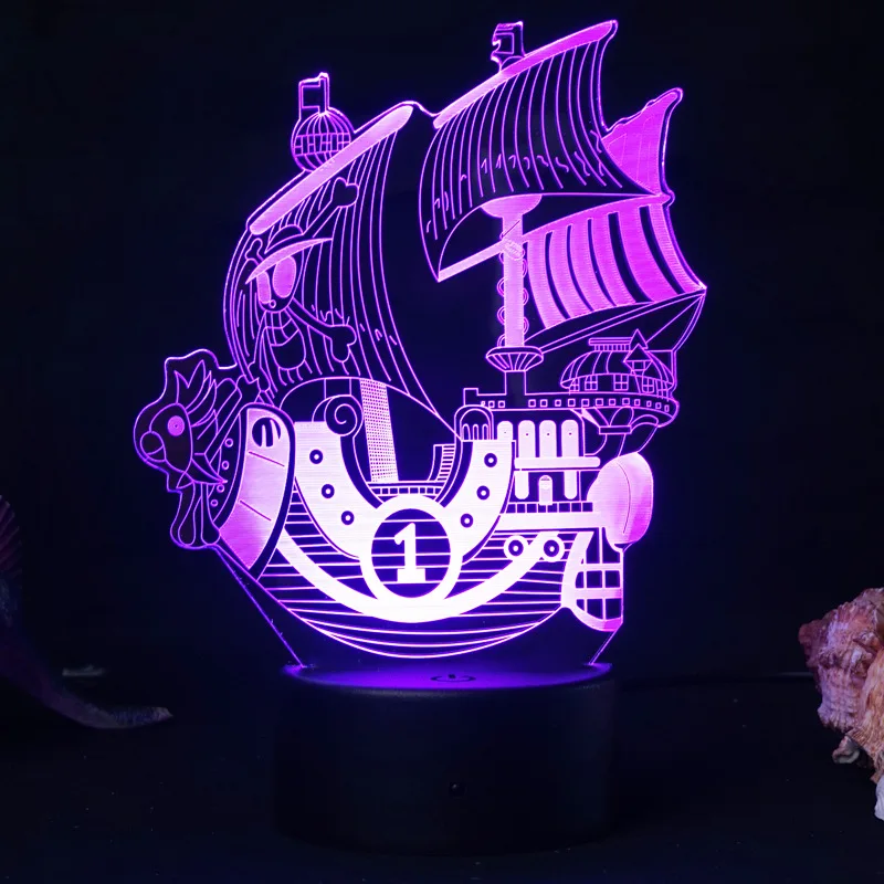 

One Piece Luffy Anime Led Night Light Dropshipping Sabo Zoro Nami Sanji Nico BROOK Acrylic 3D Lamp Kids Bedroom Kids Gift
