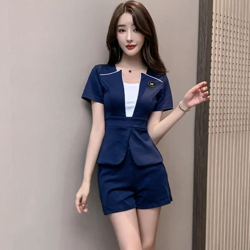 Женская рабочая одежда рубашка костюм с короткой юбкой для отеля официанта