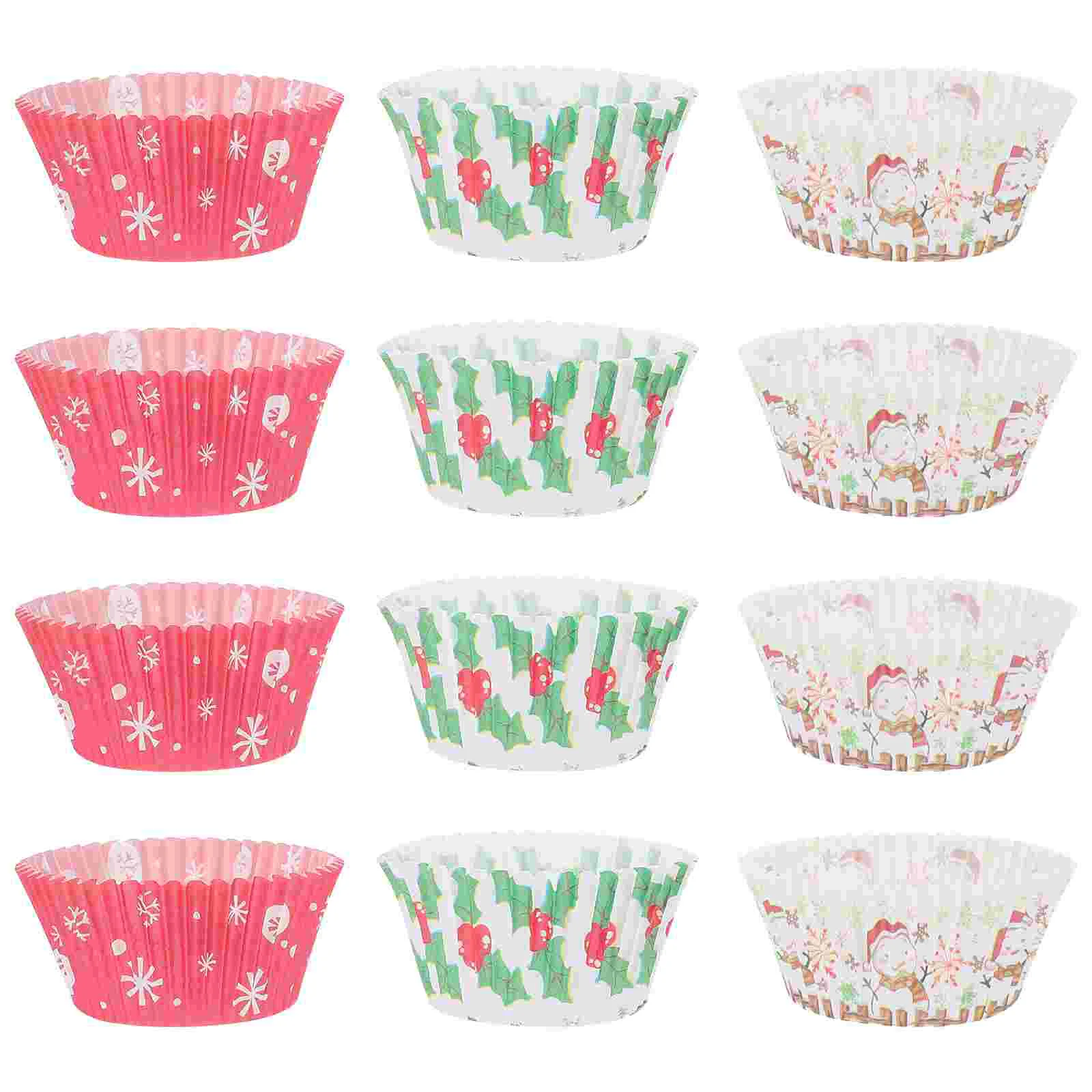 

Cupcake Christmas Baking Cups Liner Colorful Cup Wrapper Liners Disposable Wrappers Xmas Paper