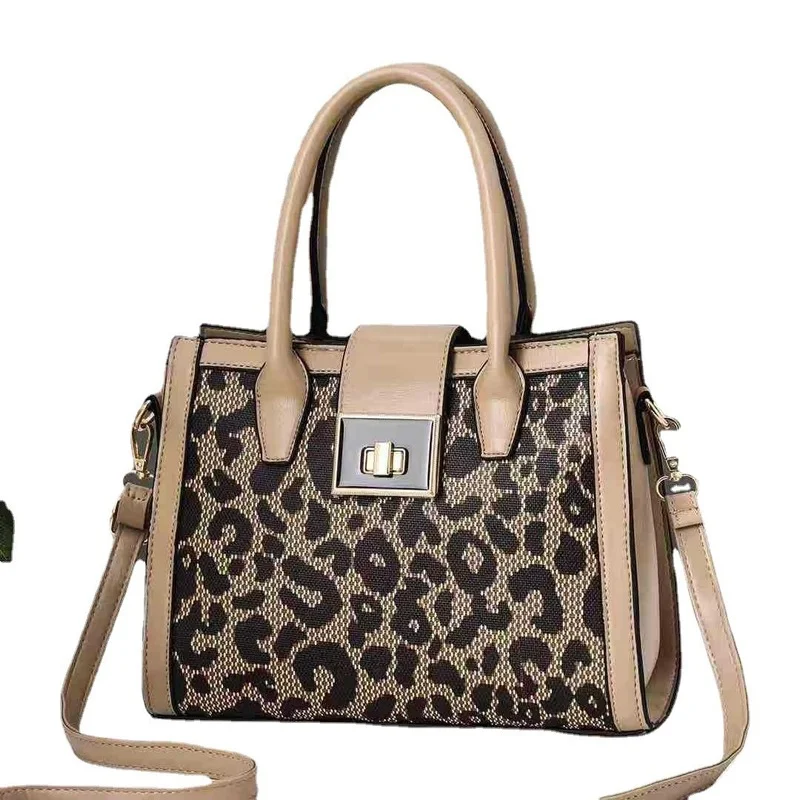 

New Painting Leopard-print Textured Western-style Women's Bag Fashion Women's Large-capacity One-shoulder Oblique Large Bag 2022
