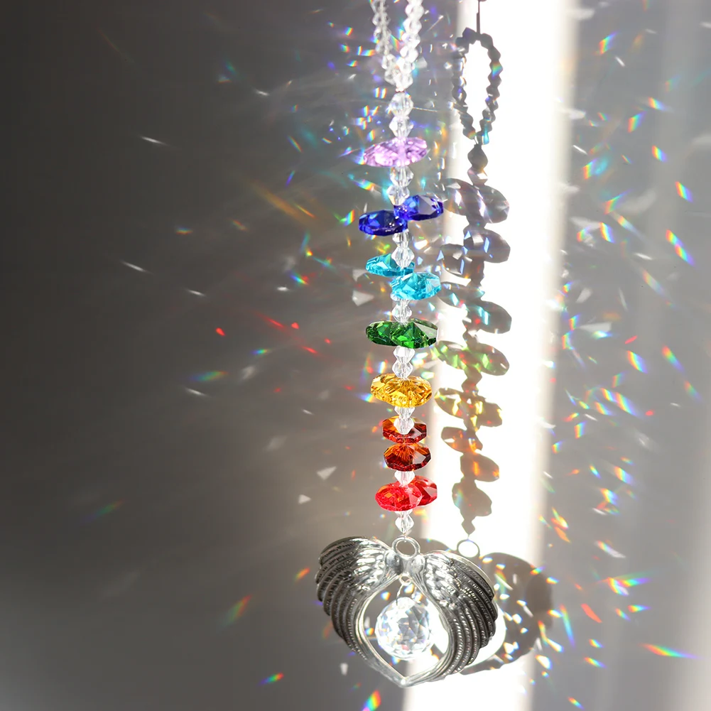 

Angel Sun Catcher Crystal Window Hanging Healing Prism Rainbow Catcher Wall Chaser Garden Curtains Chandelier Decor Wind Chimes