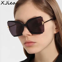 xjiea designer sunglasses women 2022 fashion luxury butterfly female oversized sun glasses colorful gradient eyewear lenses