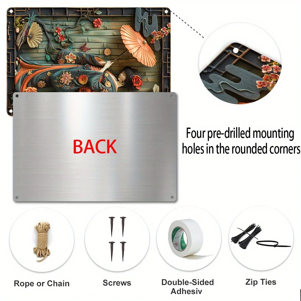 Алюминиевое кимоно с жестяной вывеской-Металлический Настенный декор высокой