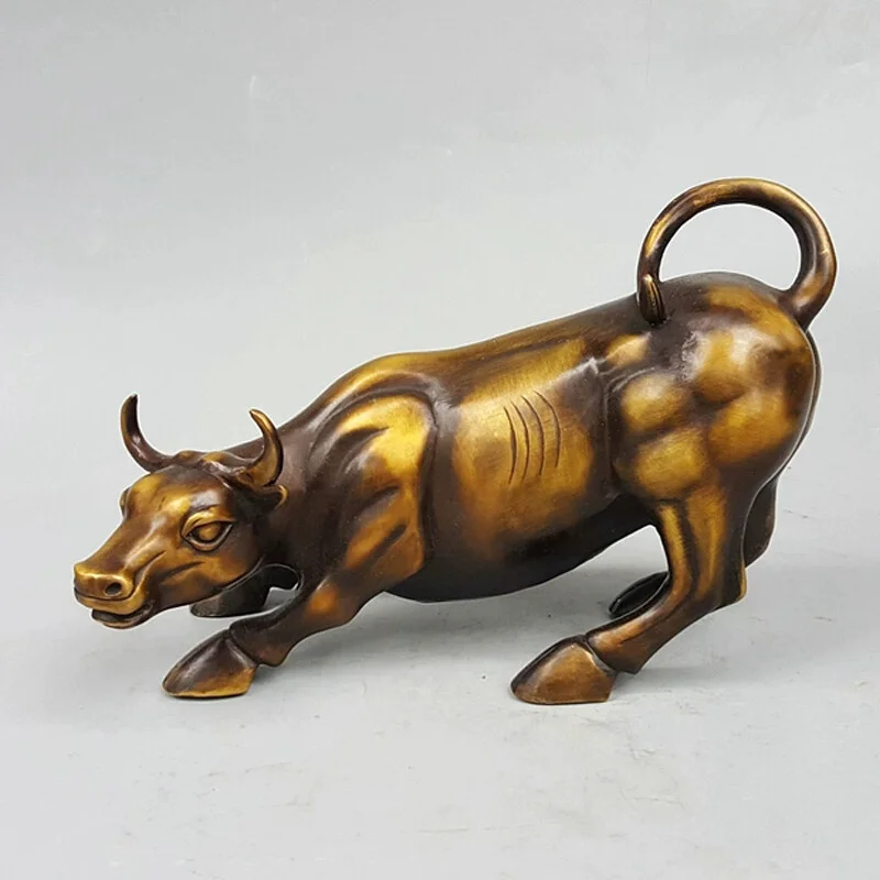 Сборная антикварная большая настенная Бронзовая статуя крупного рогатого скота