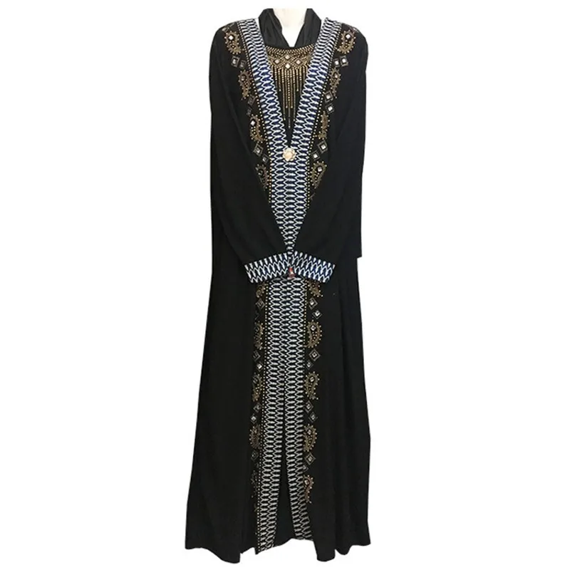New Muslim African Women Long Sleeve Maxi Dresses Dubai Middle East Islamic Hui Arab Ladies Robe Loose Party Ethnic Style 2022