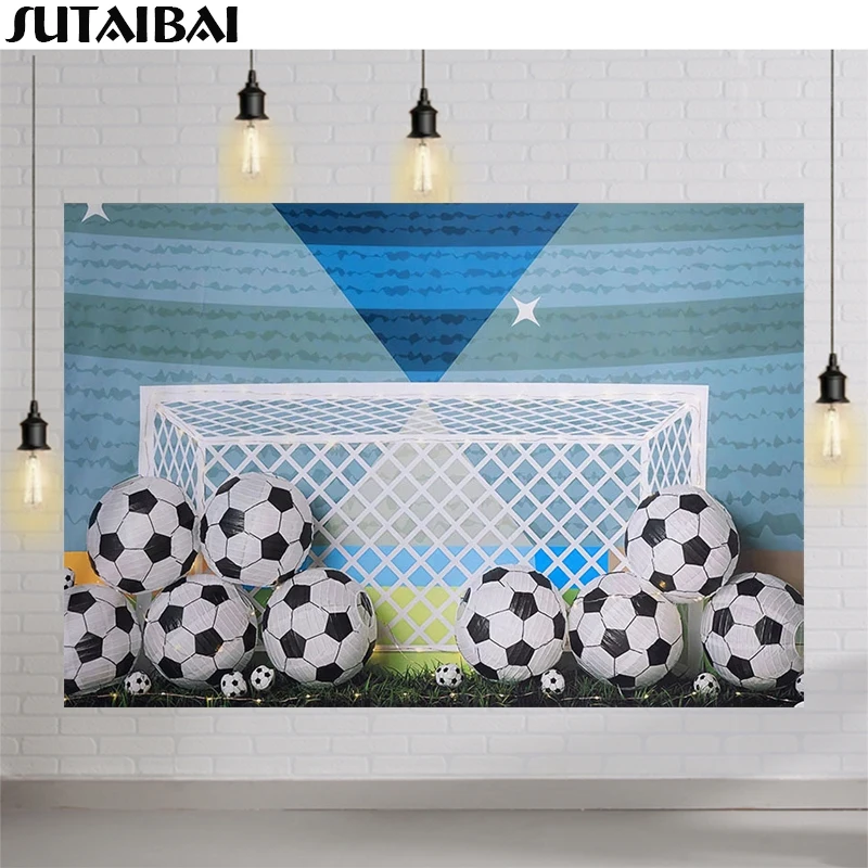 

Soccer Sports Photography Newborn Birthday Portrait Decor Football Field Stadium Background Backdrops for Photo Studio Photozone