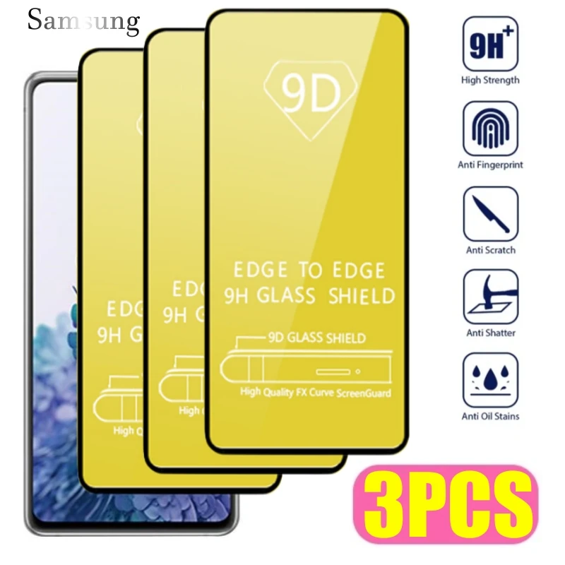 

3pcs 9D Tempered Glass for Samsung A23 A13 A53 A52 A32 A12 A51 A52S A72 A33 A21S Screen Protector for Galaxy S10E S20FE M12 M32