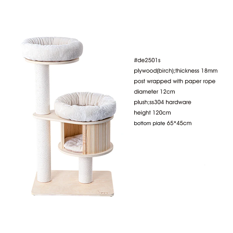 High Quality Modular Top Platform Cat Tower Comfy Cushion House Hammock Sisal Scratching Post Climbing Trees & Scratcher