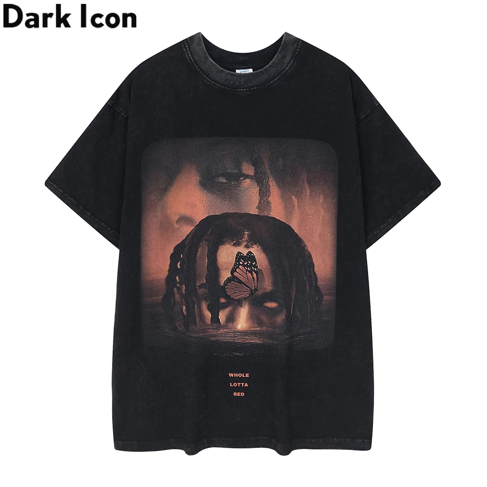 

Dark Icon Streetwear Rap T-shirt Men Women 2022 Summer New Hip Hop Tshirts Male Top