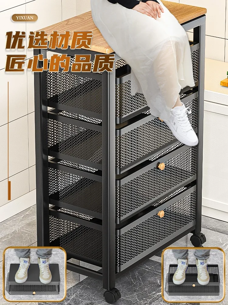 Кухонная бытовая Мобильная напольная многоярусная корзина для хранения фруктов