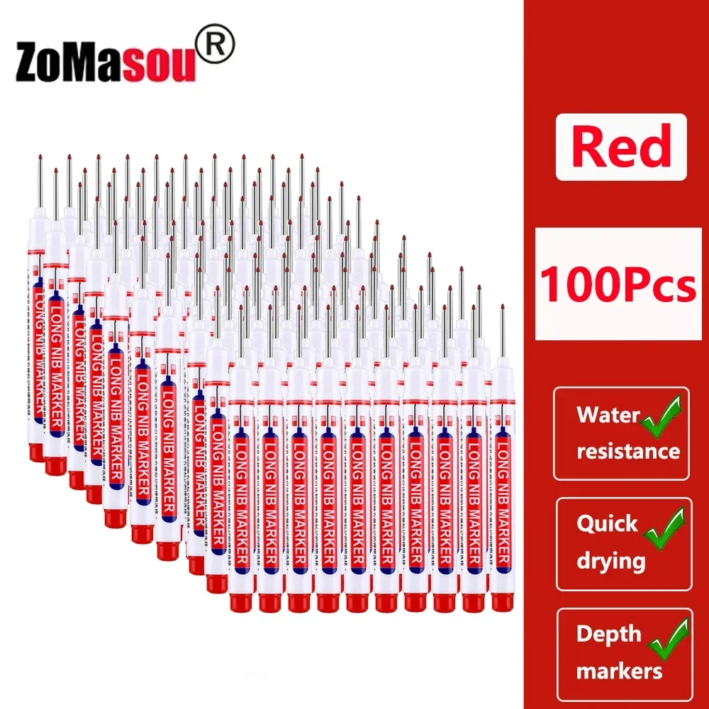 Многофункциональные маркеры с длинной головкой, 1/20/40/80 шт., ручка, украшение для ванной комнаты и деревообработки, водонепроницаемые маркеры с глубоким отверстием, ручка, чернила