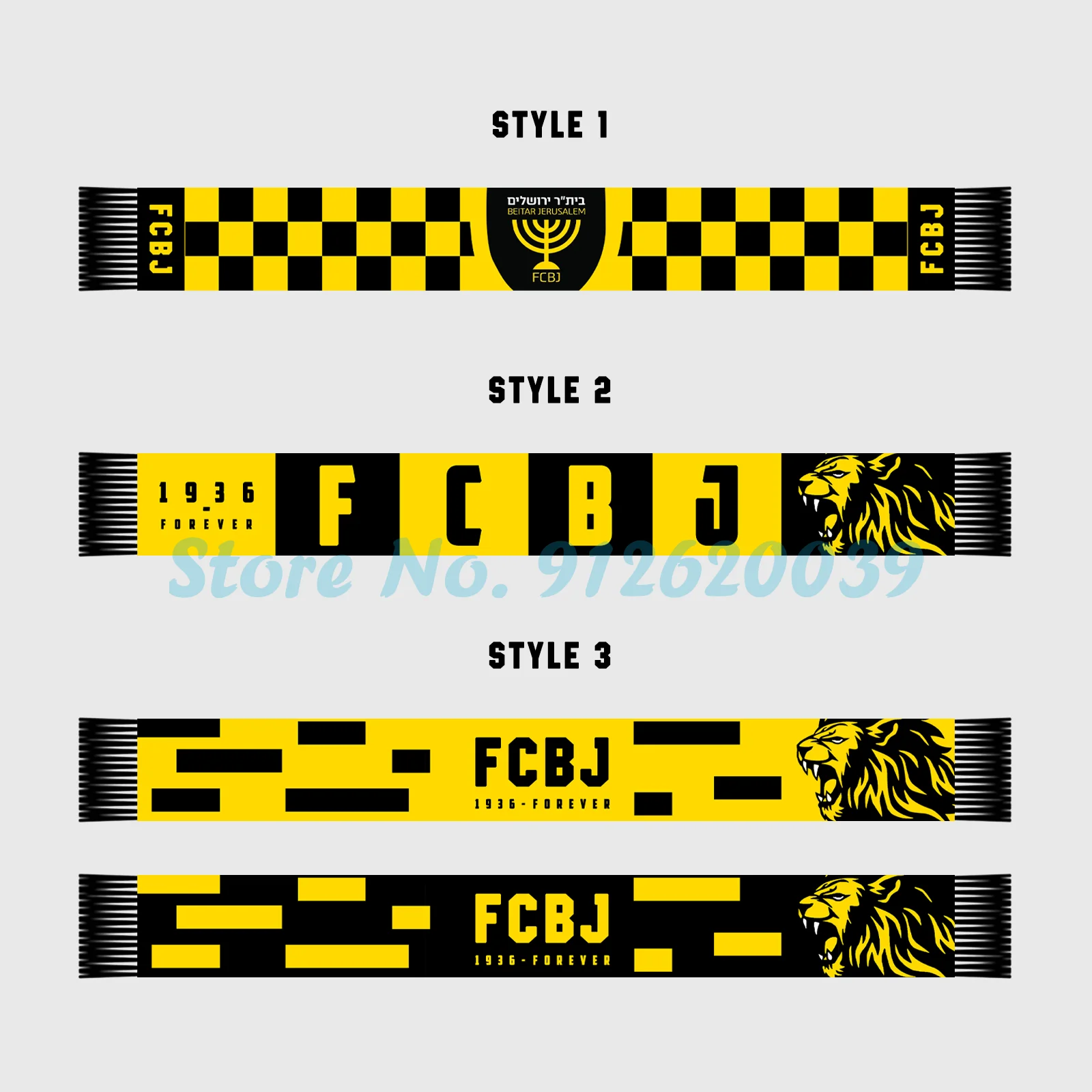 

17x145cm Israel Beitar Jerusalem Football Club Soccer Team Fleece Scarf for Fans Double-faced Knitted