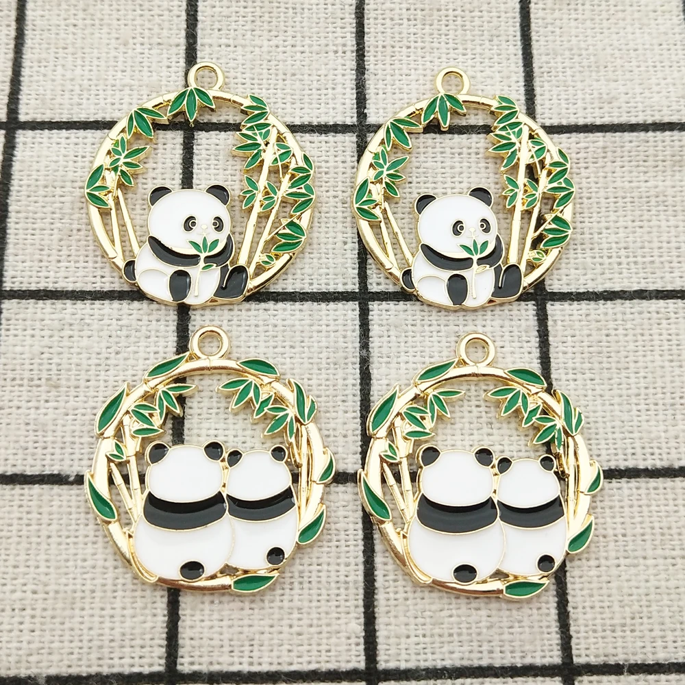 

10pcs Enamel Panda Charm for Jewelry Making Necklace Pendant Bracelet Charms Diy Craft Supplies Metal Materials