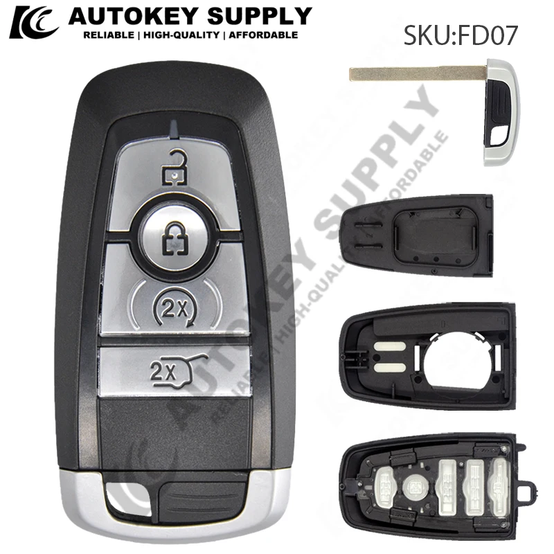 AutokeySupplySmart Key Shell Чехол для автомобильного ключа с дистанционным управлением AKFDS131 для Ford Edge Fusion Expedition Explorer Mustang 2017 2018