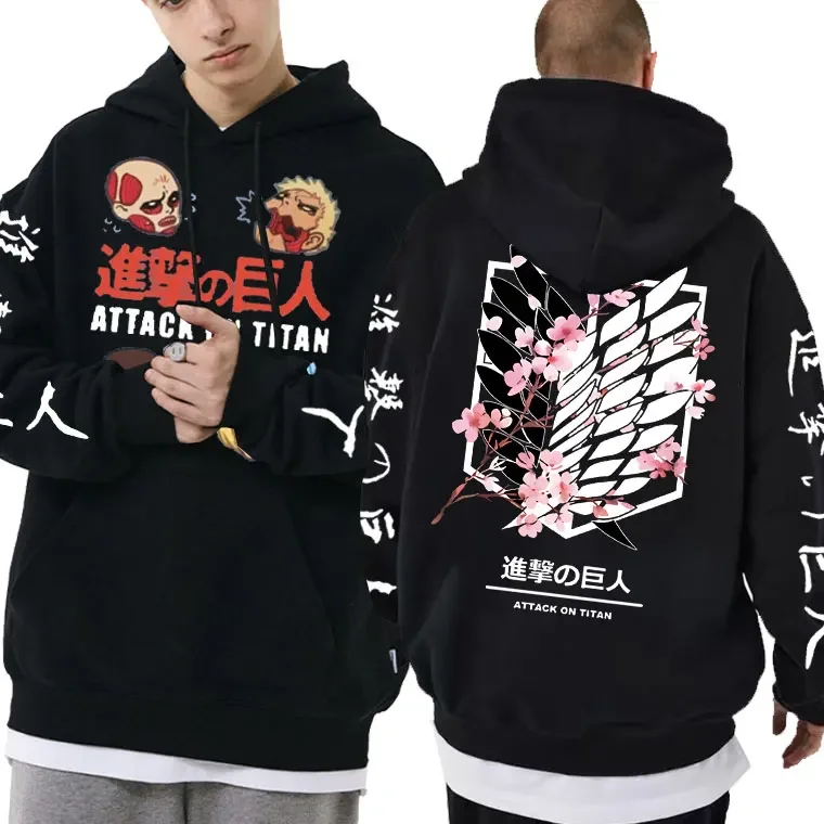 

Japanese Anime Attack on Titan Eren Jaeger Print Hoodie Male Manga Funny Kawaii Cute Hoodies Men Women 90s Sweatshirt Pullover