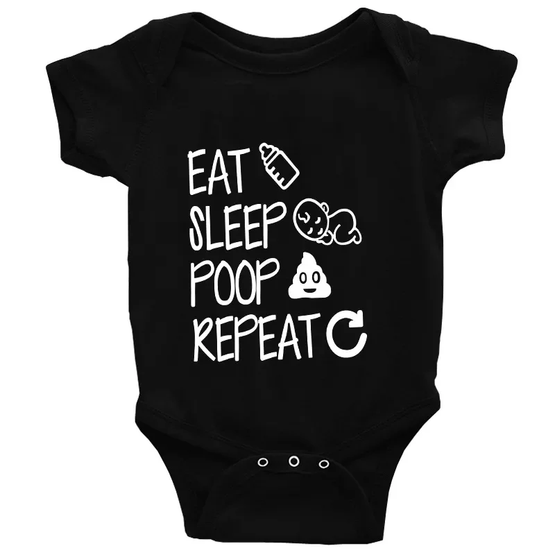 

0-24M Toddler Romper Unisex Baby Girl Clothes EAT SLEEP POOP Jumpsuit Cotton Lovely Girls Ourfits Polyester Infant Boys Rompers