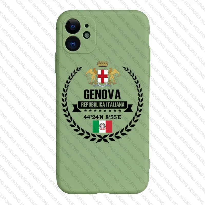 Итальянский чехол Genova с изображением карты герба флага для iPhone 13 12 11 X XS XR 7 8 6S SE Plus