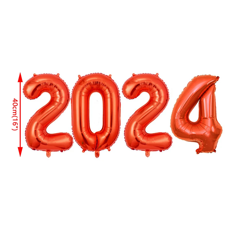 1 Набор 2024 цифры алюминиевая пленка воздушный шар реквизит огромное количество