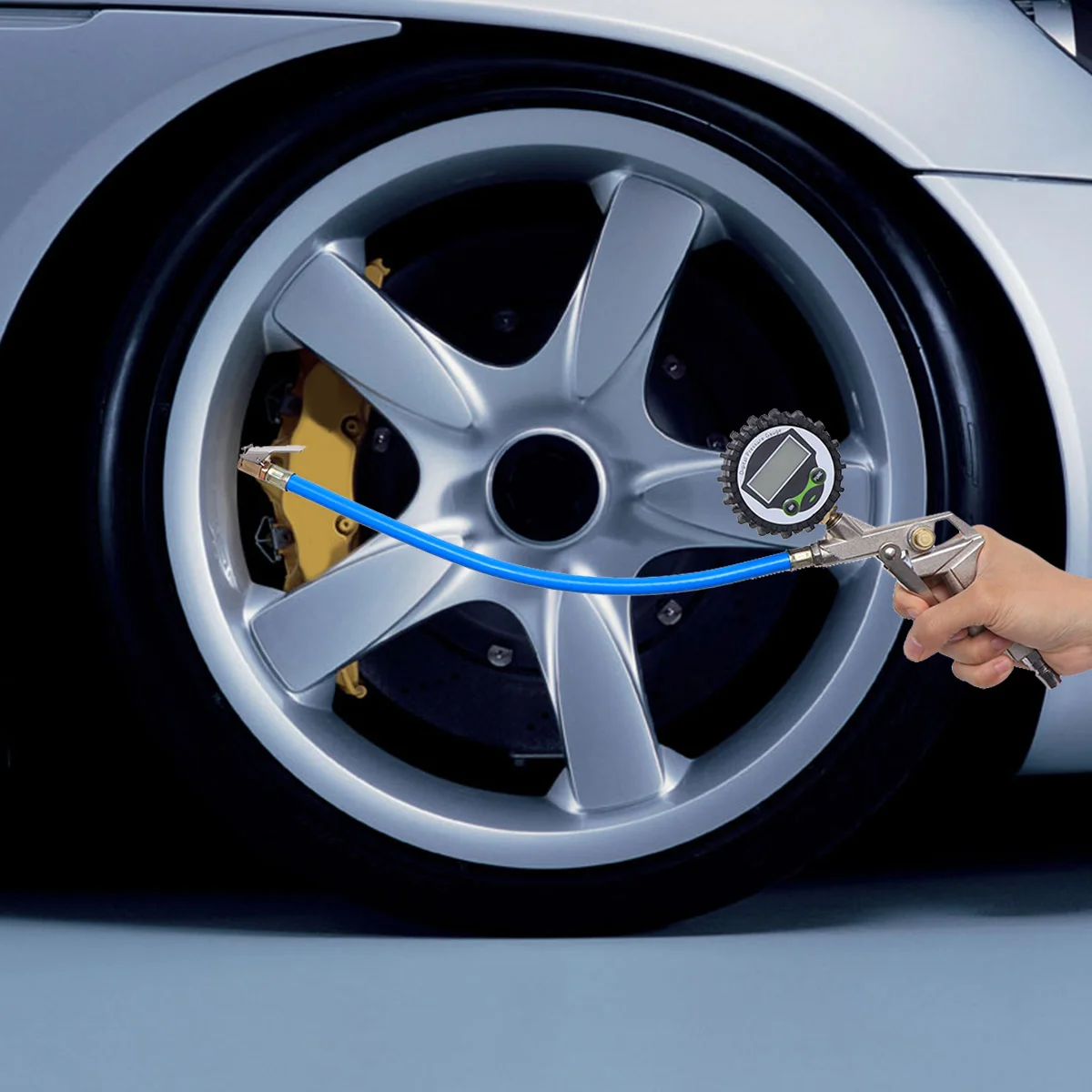 

Multi-functional Tire Pressure Meter Air Inflator Decompression Tool for Truck Motorcycle Car