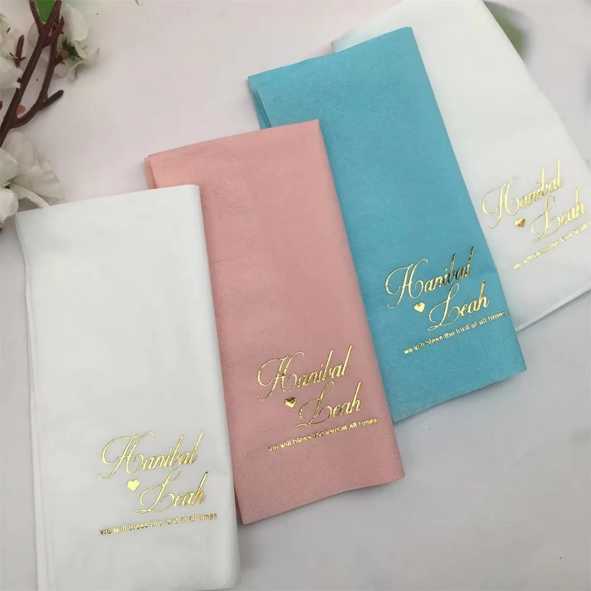 Romantische Erste Name-Personalisierte Hochzeit Servietten Probe-Dinner Engagement Party Benutzerdefinierte Bar