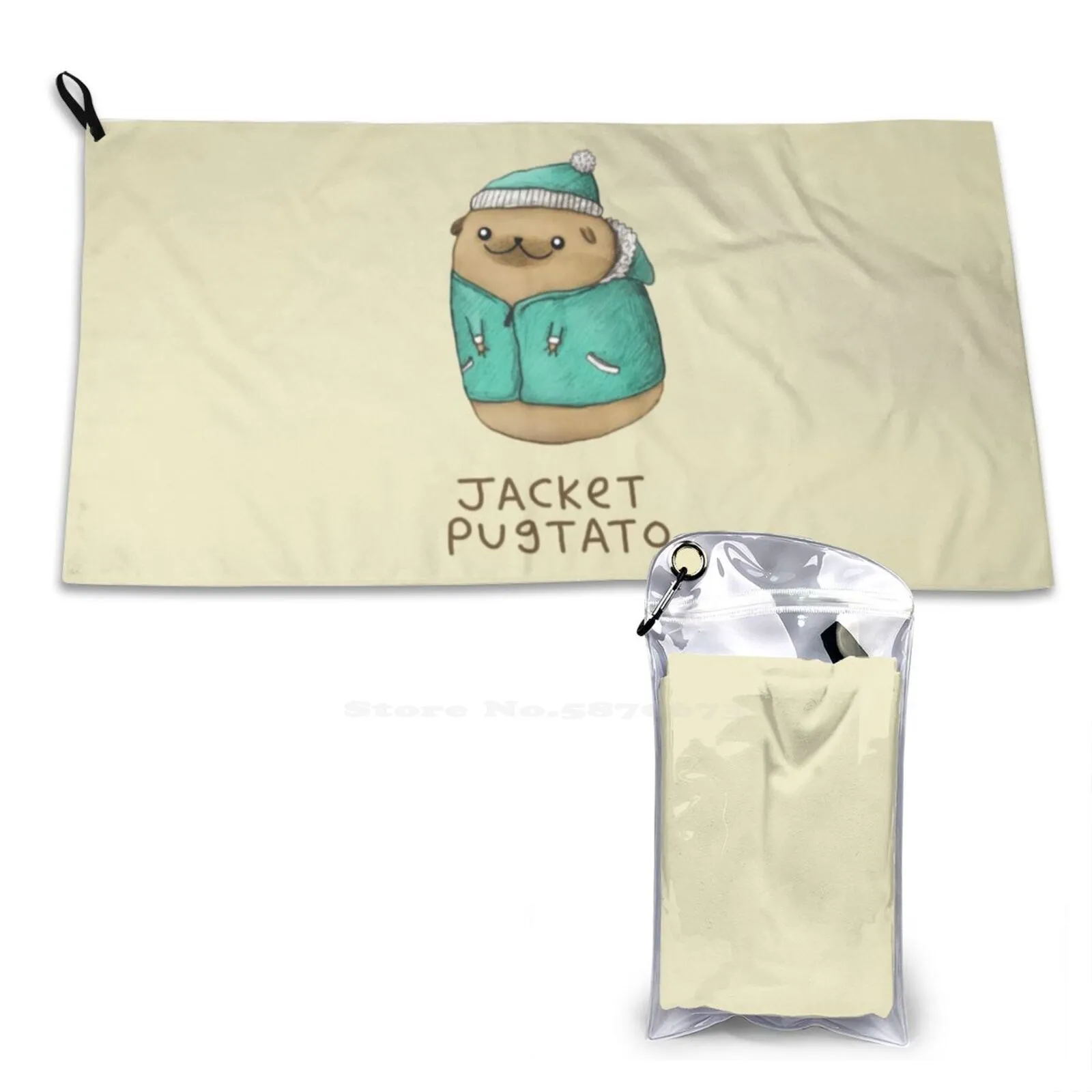 Куртка мягкое полотенце быстросохнущее пляжное для картофеля Мочалка щенка Puggle