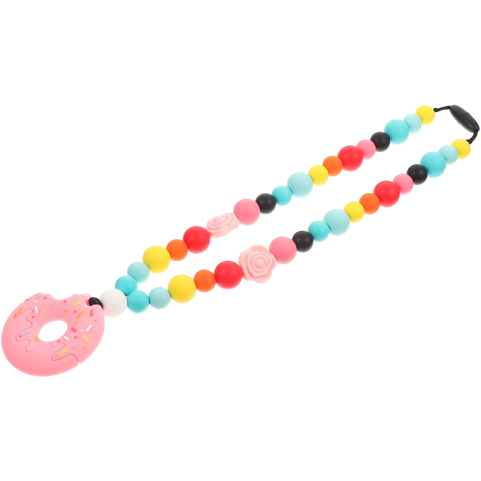 

Baby Necklace Toy Silicone Grabbing Teething Toys Chewing Toddle Props Teether Girleducational Infant Newborn Beaded Chewable