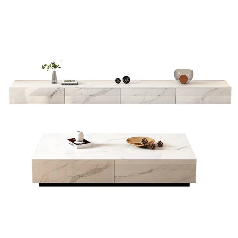 

wood slate coffee table TV cabinet combination new listed household living room size floor ca