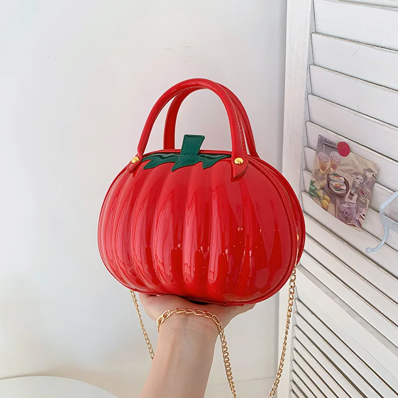 

Halloween Pumpkin New Cartoon Girl Fashion Personality Handheld One Shoulder Chain Cross Body Small Round