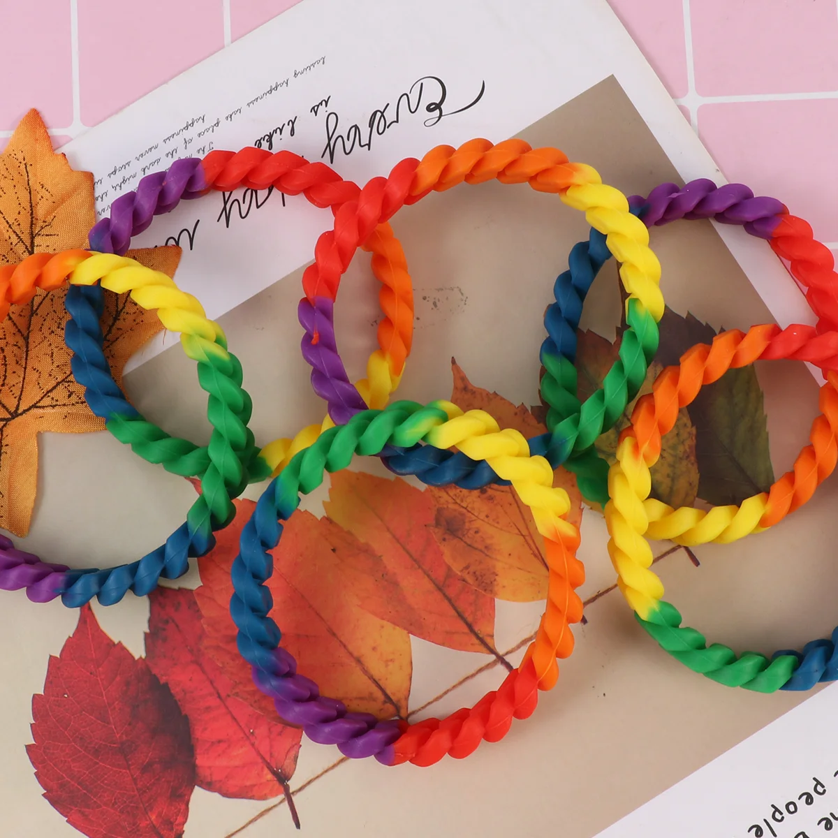 6 шт. силиконовые браслеты для девочек