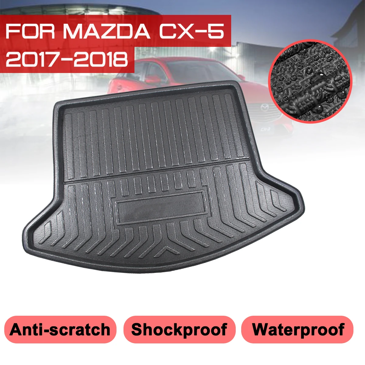 

Коврик для багажника автомобиля, водонепроницаемый коврик, поднос для защиты от грязи, подкладка для груза для Mazda CX-5 2017 2018, напольные коврик...