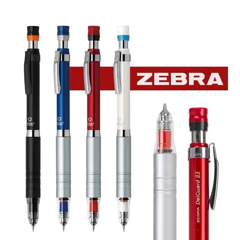 Фото Механический карандаш ZEBRA DelGuard MA86 с металлической ручкой, конструкция 0,5 мм с низким центром тяжести 360° °   Устойчивый к разрыву свинец для школы искусства №1
