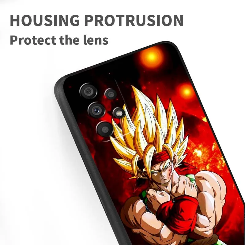 Фото D-Dragon Balls Bardock для Samsung A73 A72 A71 A55 A54 A53 A52 A51 A13 A22 A16 A15 A12 A14 A05 A06 5G Черный чехол для телефона №5