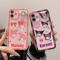 sanrio hello kitty kuromi cartoon doll phone case for iphone pro13 12 11 max 7 8 plus x xs xr protective shell silica gel cover
