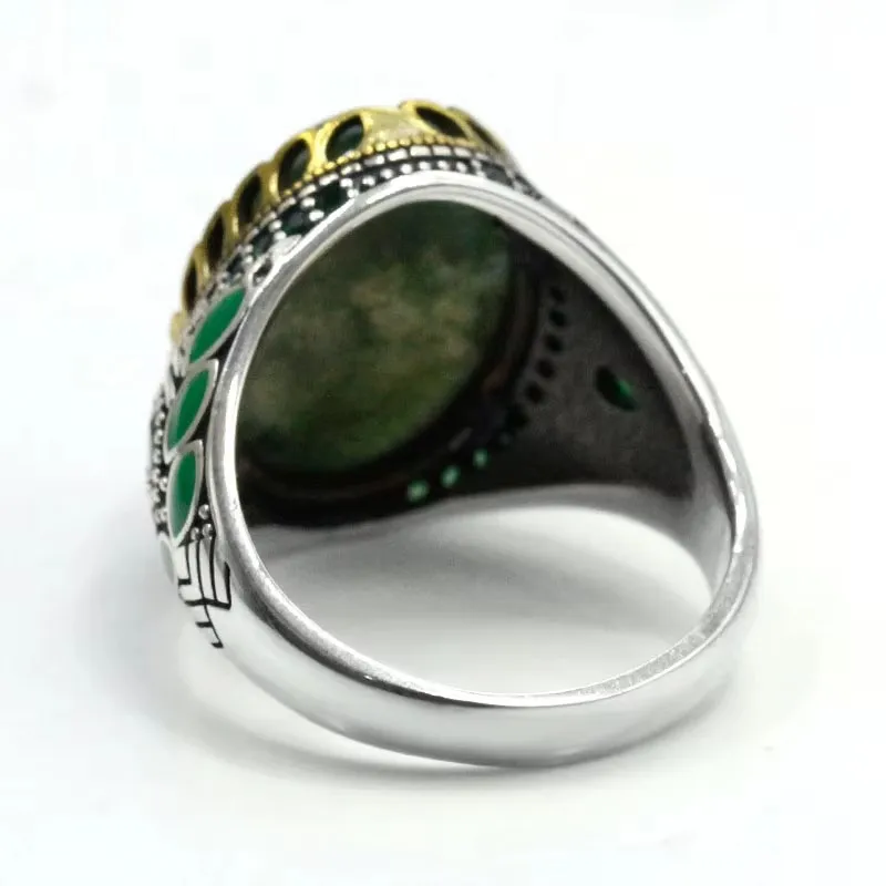 S925 мужское кольцо из чистого серебра ручной работы натурального индийского