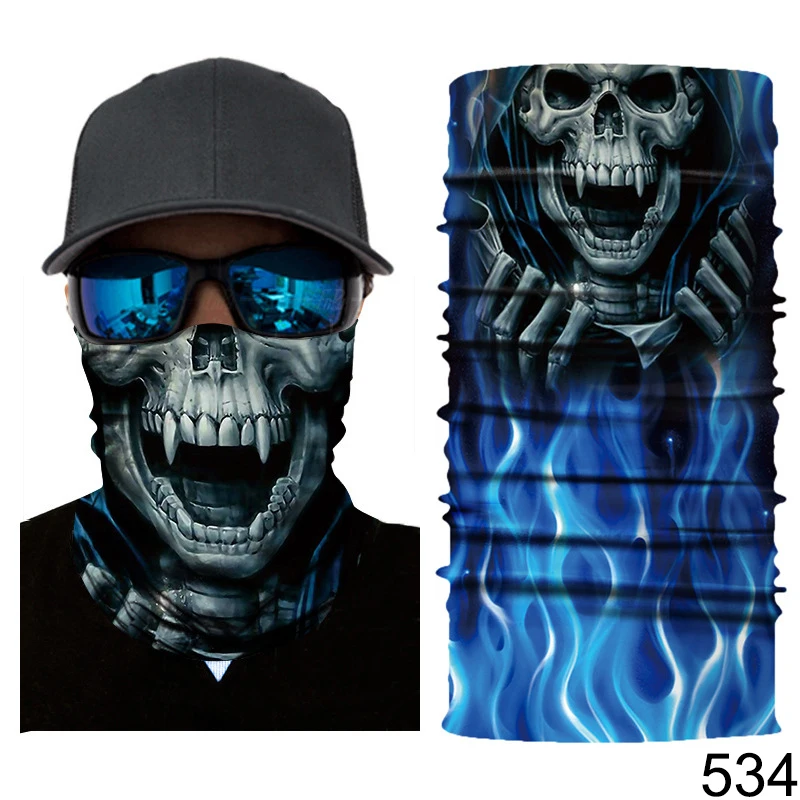 Мужская бесшовная маска-шарф с черепом для езды на велосипеде | Спорт и
