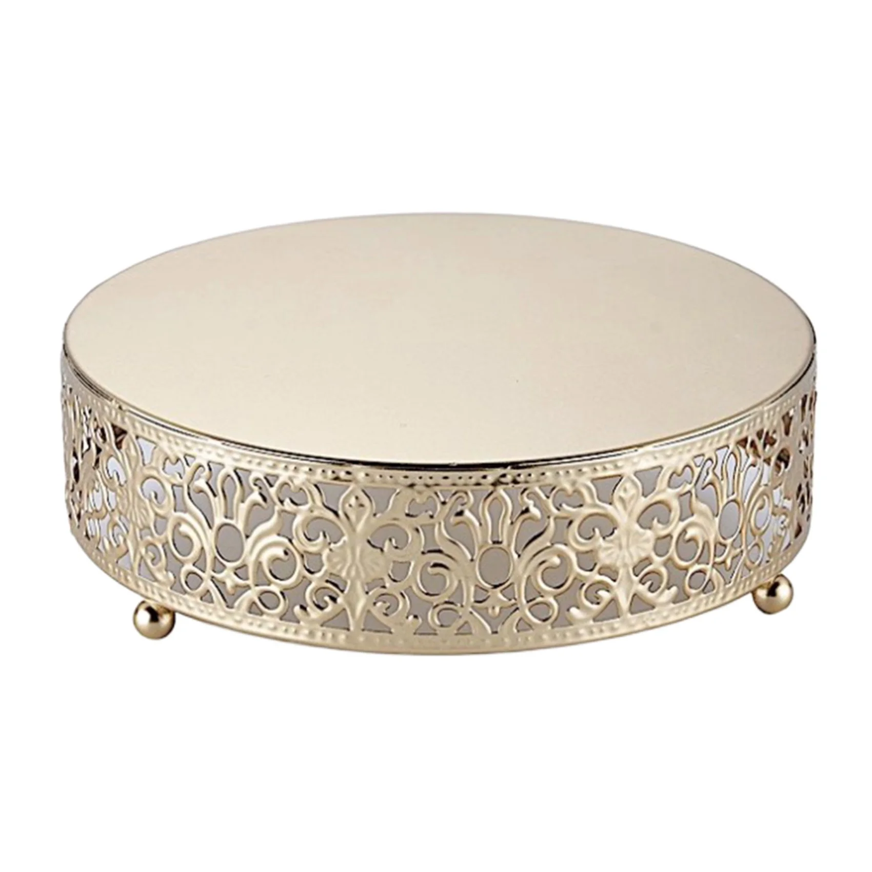 

Wedding Dessert Cupcake Cake Stand Display Plate Tray Round Wedding Cake Stand for Party Wedding Birthday (Gold)