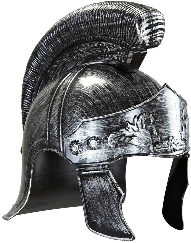

Silver color thick hood ancient medieval roman warrior